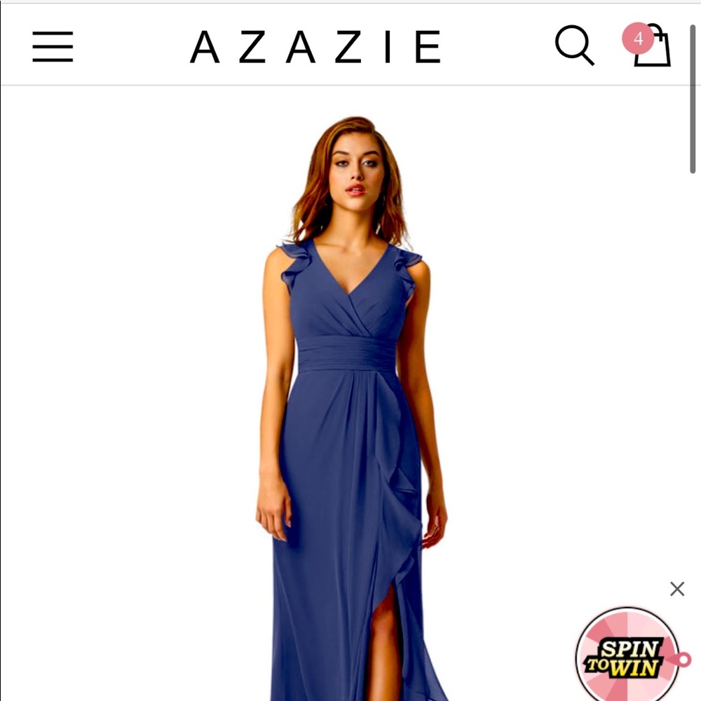 Azazie Tasha Bridesmaid Dress Stormy / A14 / *NEVER TORN WITH TAGS*